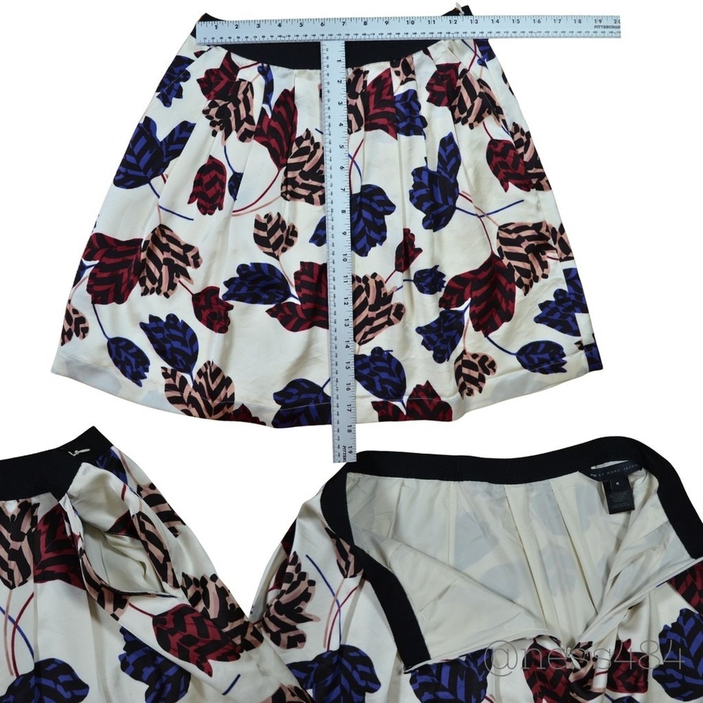 Marc Jacobs Women's Floral A-Line Skirt‎ Multi Color Size 6 - Picture 4 of 4